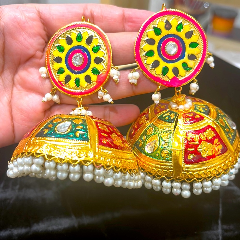 Multicolor Jhumki/ Large Jhumka/ Indian Jewelry Earrings